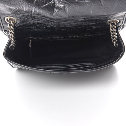 Saint Laurent Crinkled Calfskin Matelasse Monogram Niki Chain Wallet Black 5 of 10