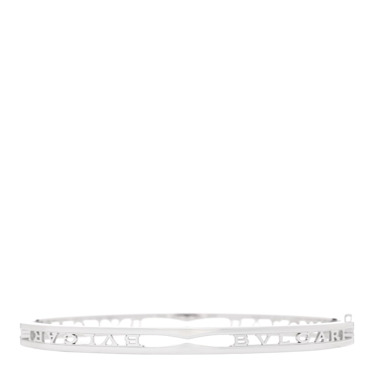 18K White Gold B.Zero1 Bvlgari Logo Bangle Bracelet ML