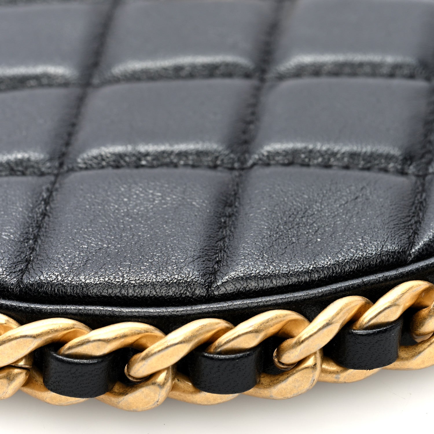 Chanel Shiny Crumbled Lambskin Quilted Round Small CC Hobo Black 10 of 10