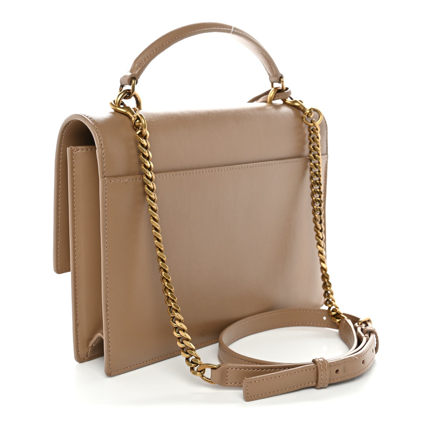Smooth Calfskin Medium Monogram Sunset Satchel  Natural Tan