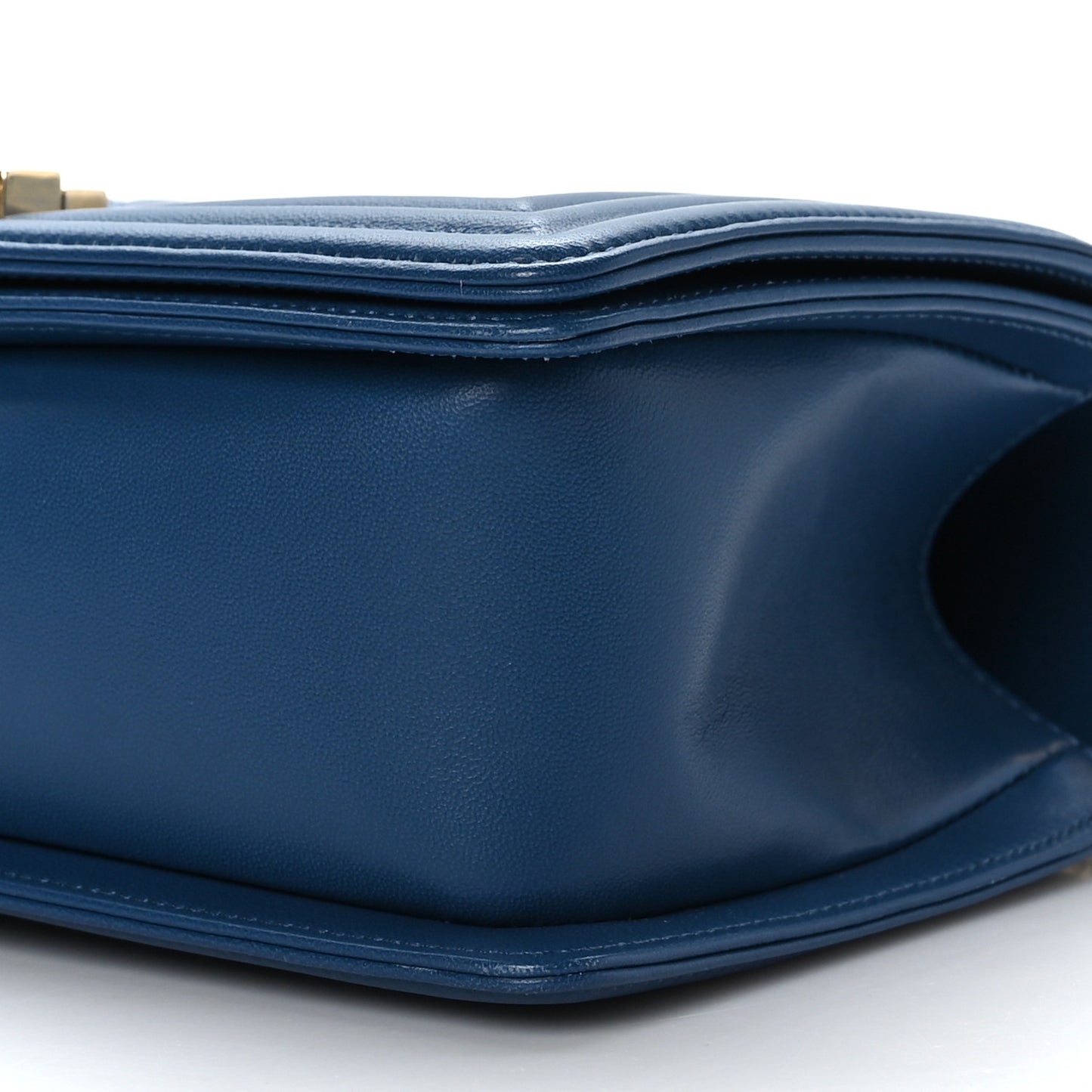 Lambskin Quilted Medium Boy Flap Blue