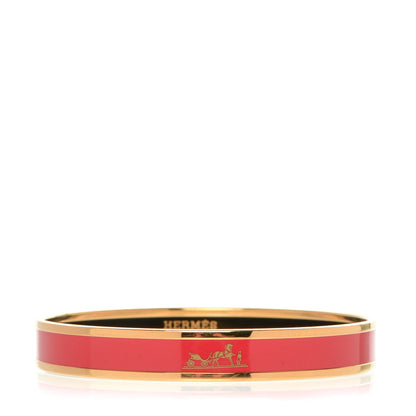 Hermes Enamel Printed Caleche Narrow Bracelet 70 Framboise 1 of 5
