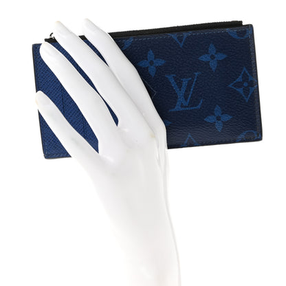 Louis Vuitton Monogram Taiga Coin Card Holder Cobalt 2 of 8