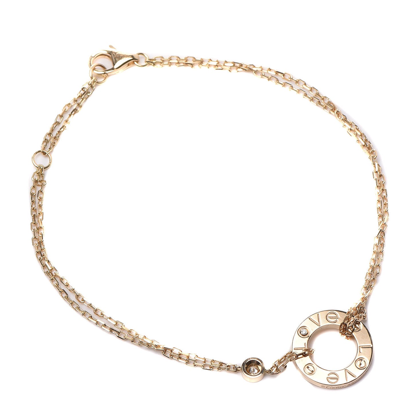 18K Yellow Gold Diamond LOVE Bracelet