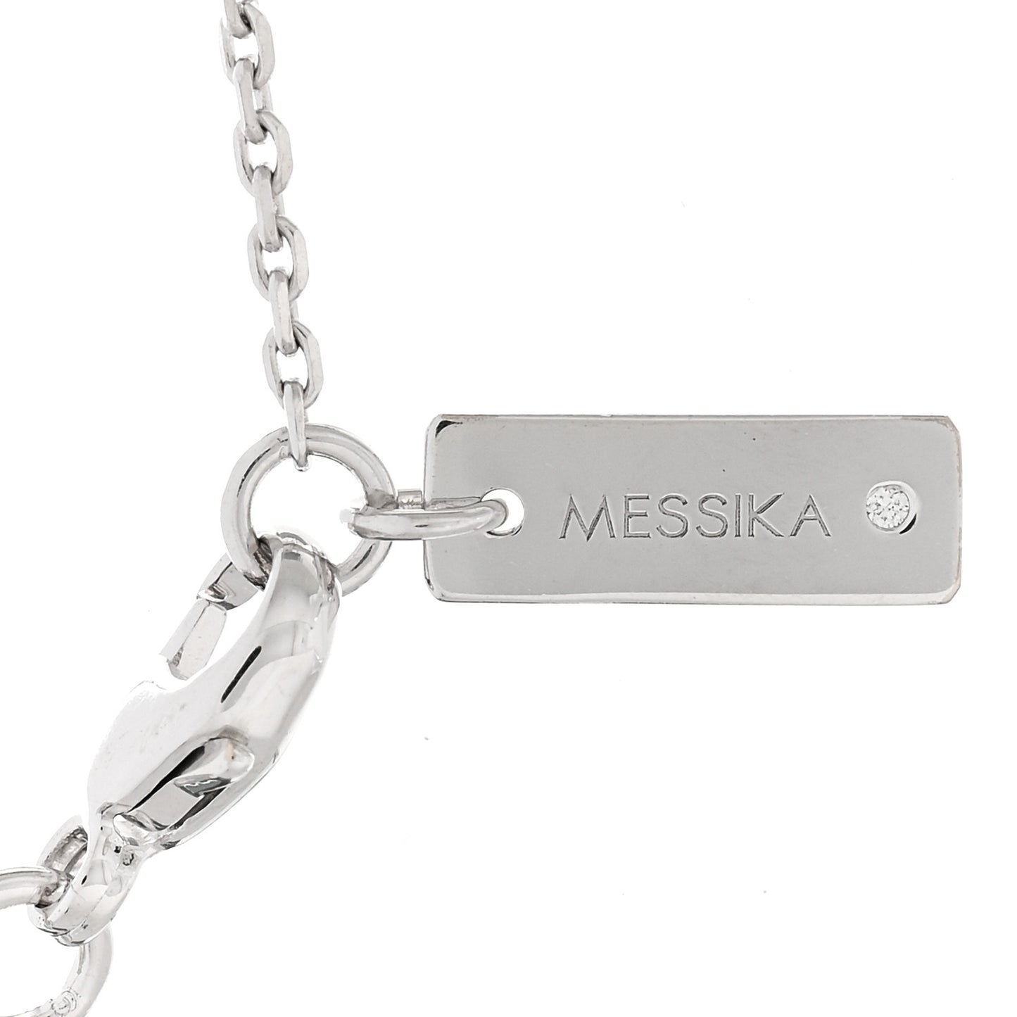 18K White Gold Diamond My Twin Tie Necklace