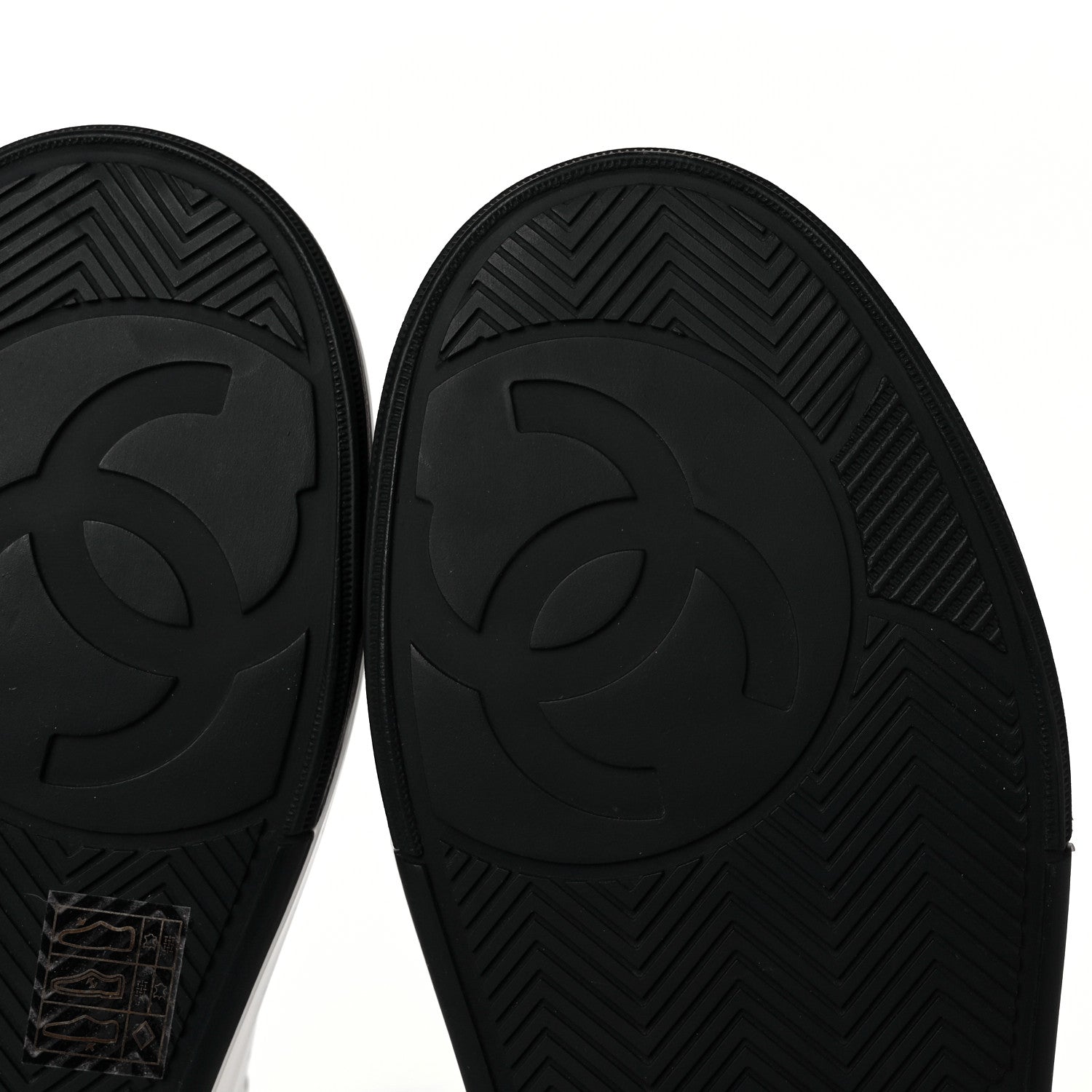 Chanel Calfskin Womens Logo Sneakers 38 Black White 6 of 11