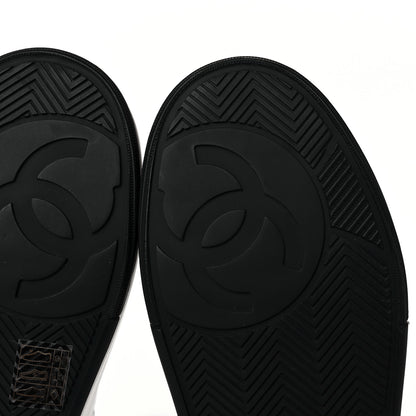 Chanel Calfskin Womens Logo Sneakers 38 Black White 6 of 11