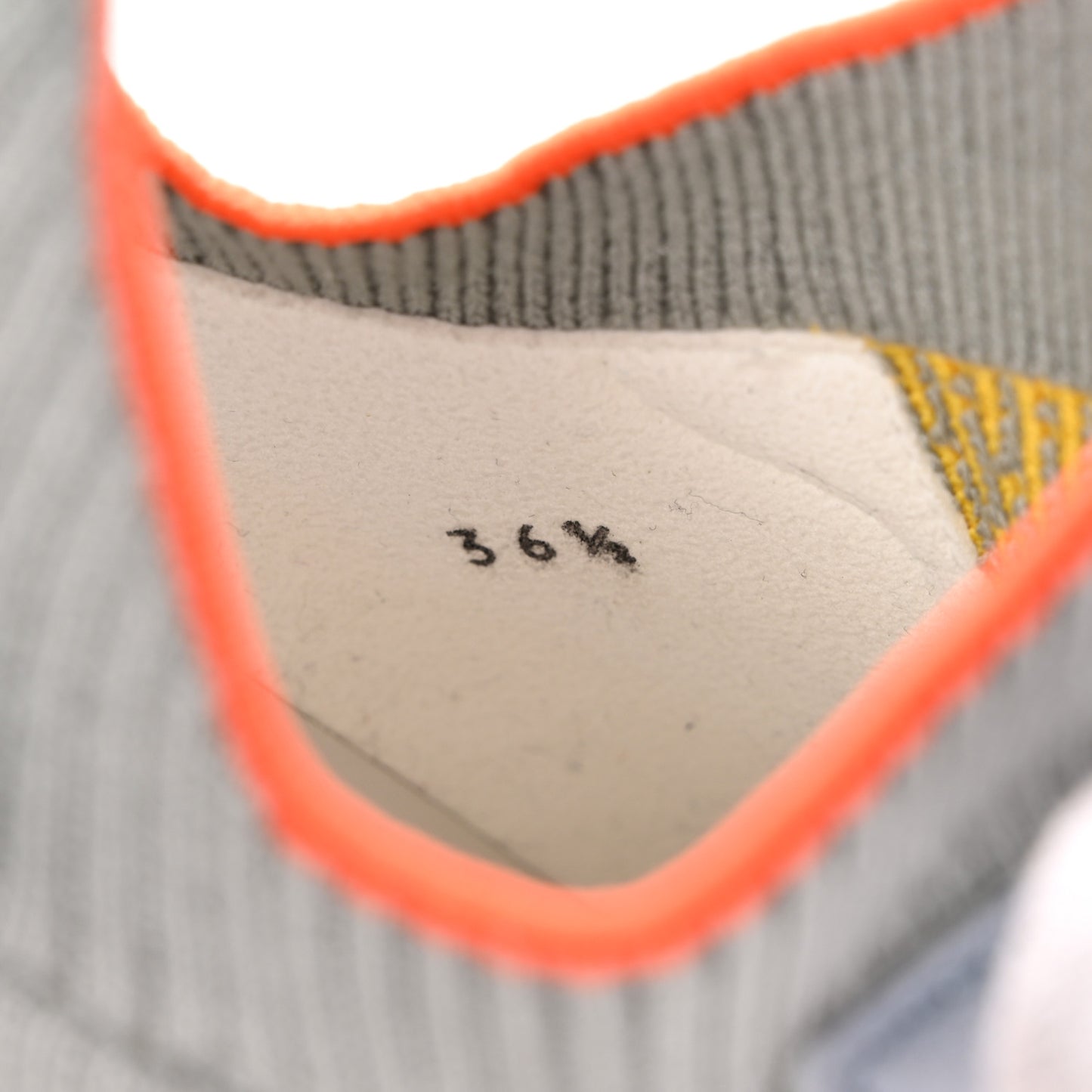 Knit Suede Goatskin Womens Crew Sneakers 36.5 Multicolor Gris Orange