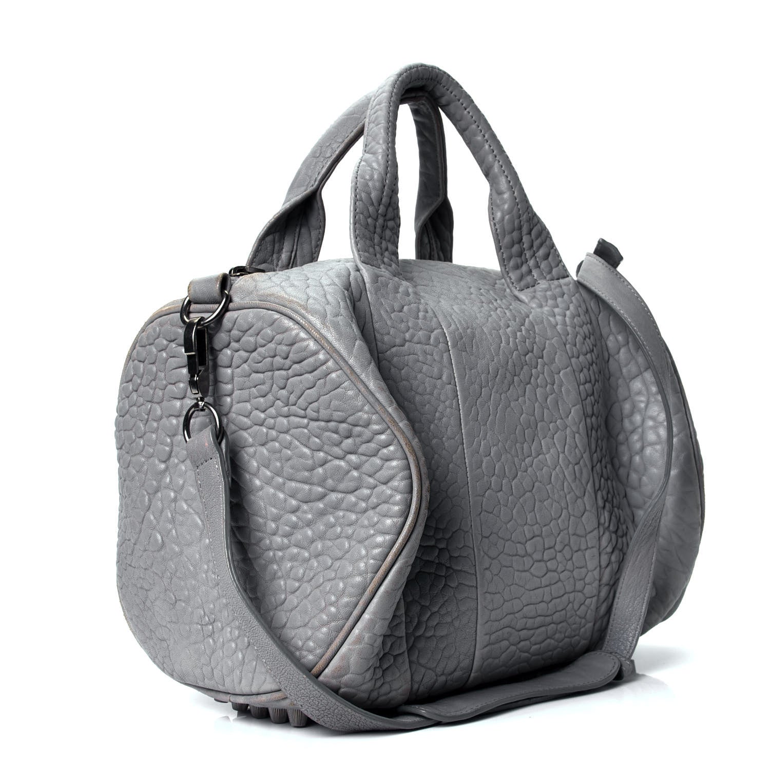 Alexander Wang Pebbled Lambskin Rocco Carbon Rodhium Hardware 2 of 4