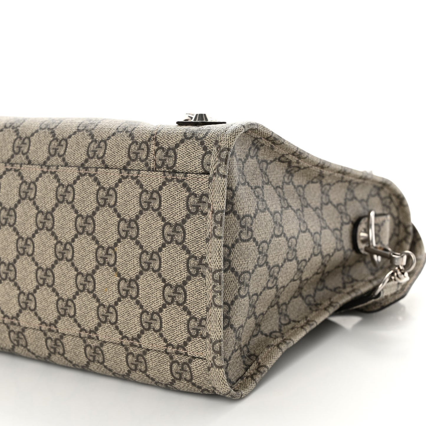 X GUCCI GG Supreme Monogram Neo Classic Silver Hardware City Beige Ebony