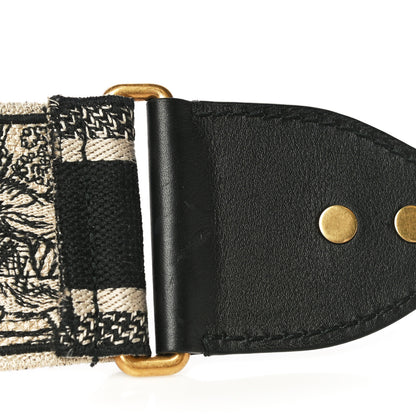 Christian Dior Canvas Embroidered Toile De Jouy Shoulder Strap Black 6 of 10