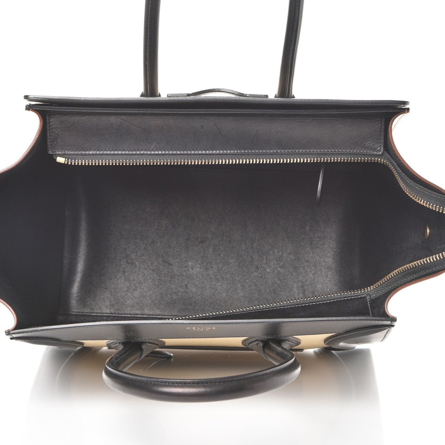 Satin Calfskin Mini Tri-Color Luggage Seashell
