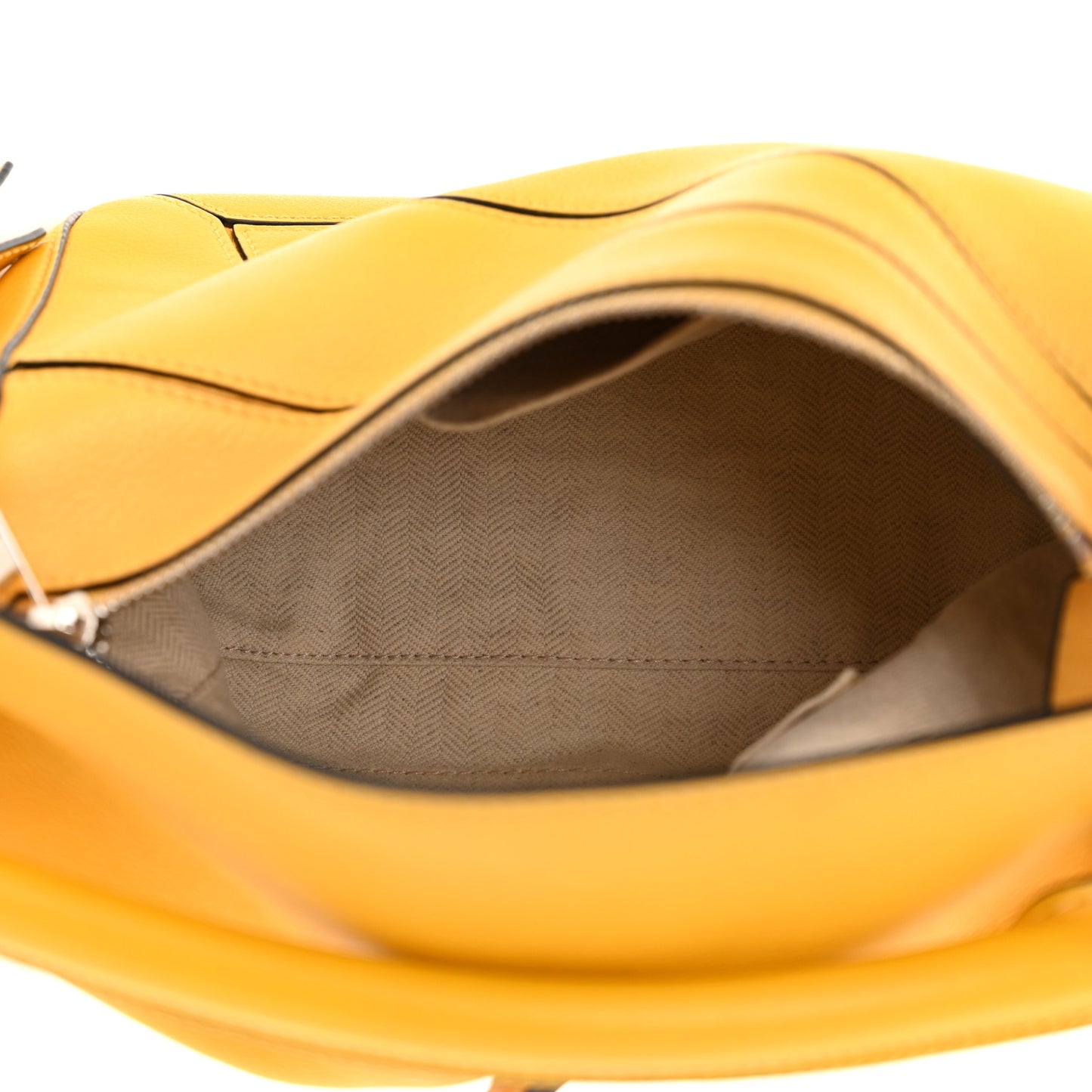 Grained Calfskin Small Puzzle Bag Yellow