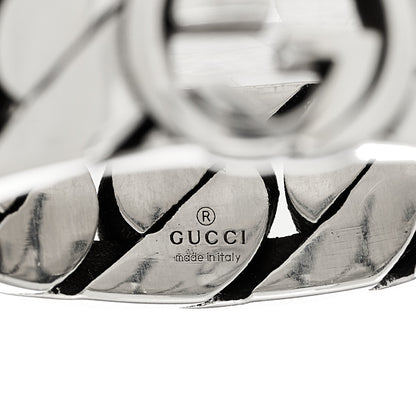 Gucci Sterling Silver Interlocking G Chainlink Wide Band Ring 61 9.5 5 of 5