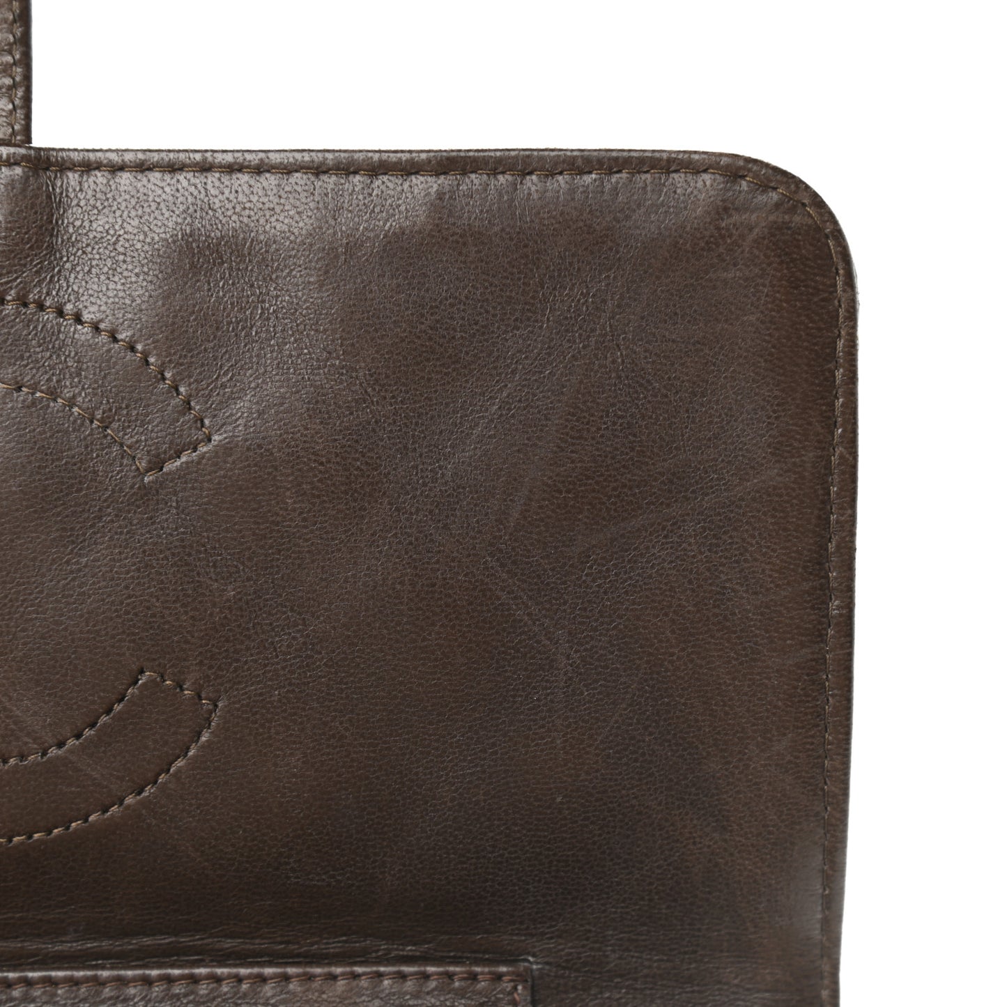 Lambskin Quilted Small Single Flap Brown