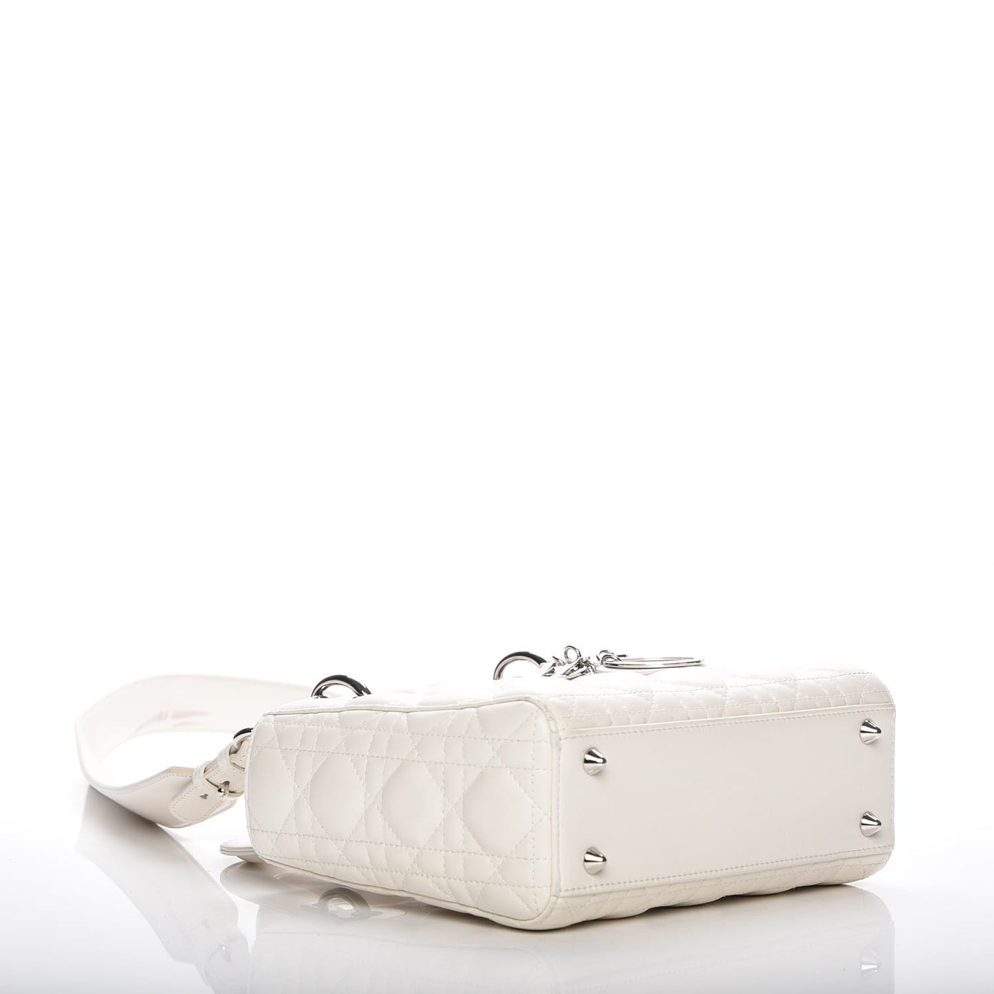 Lambskin Cannage Medium Lady Dior White