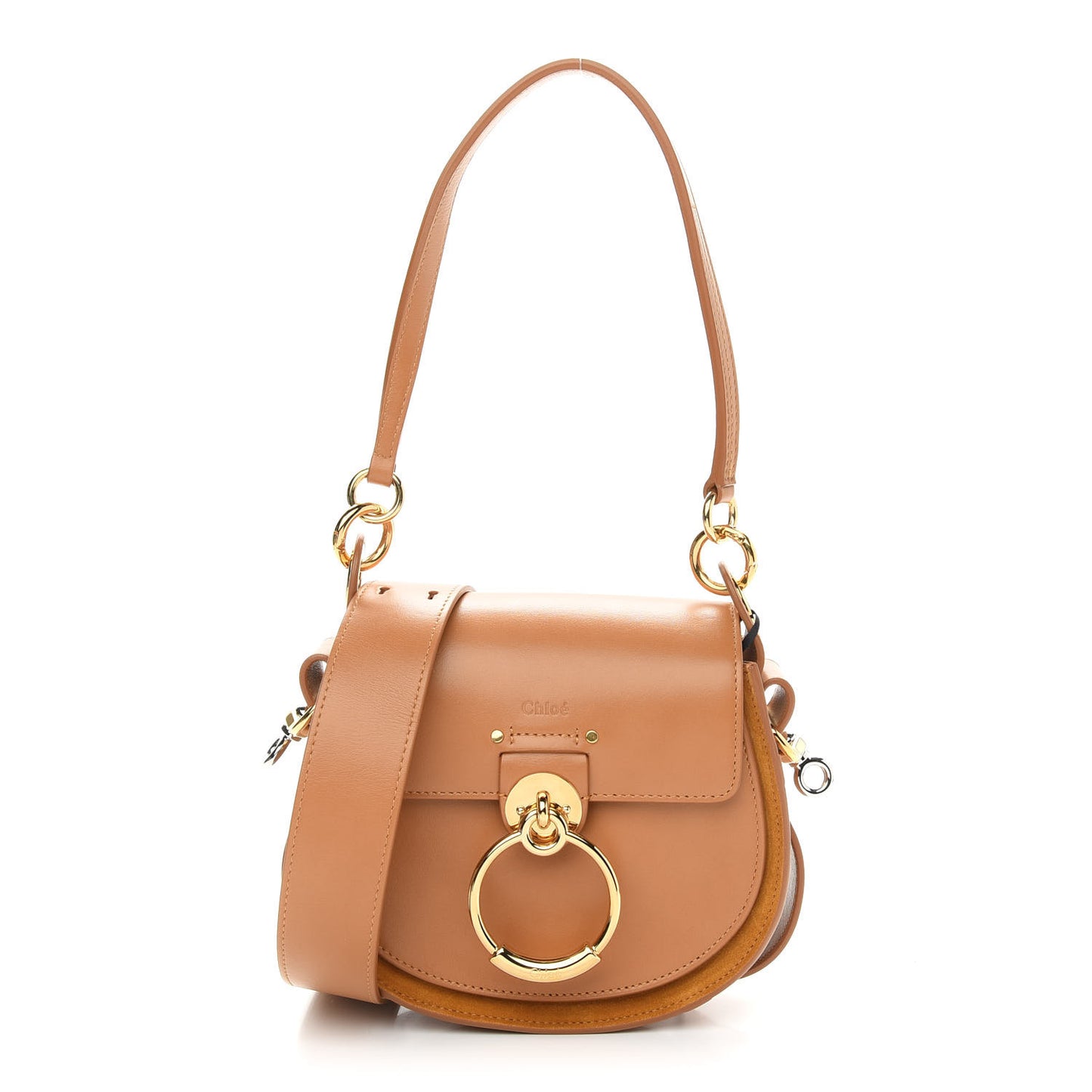 Calfskin Suede Small Tess Bag Autumnal Brown