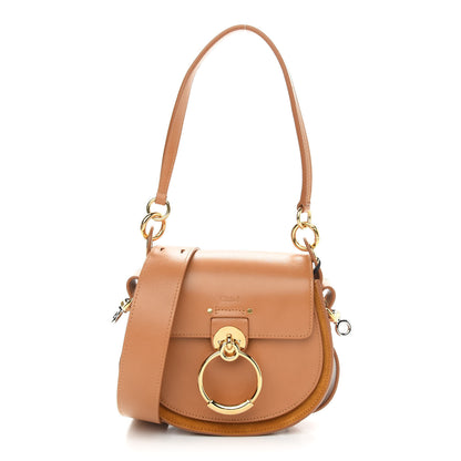 Chloe Calfskin Suede Small Tess Bag Autumnal Brown 1 of 8