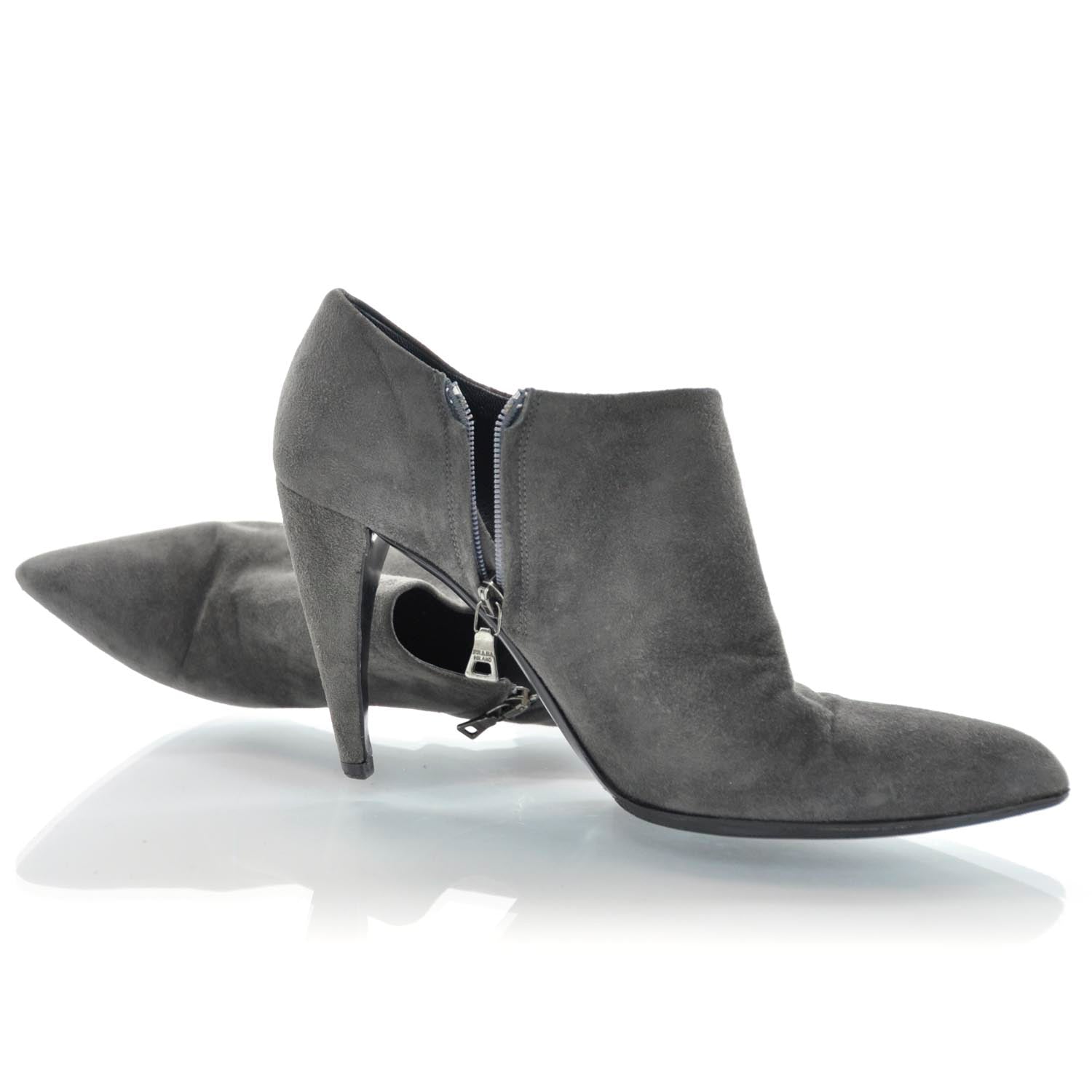 Prada Suede Ankle Boots 37 Grey 5 of 8