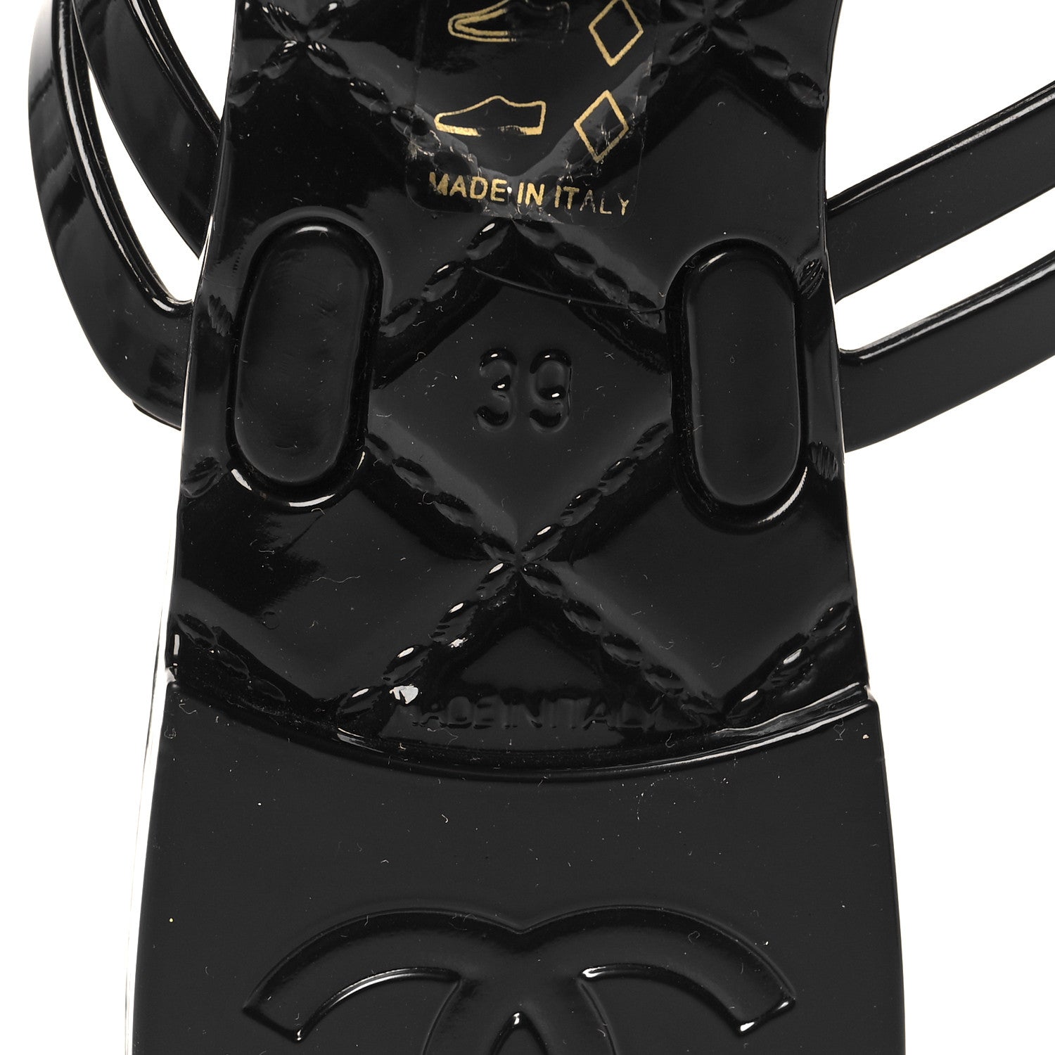 Chanel Jelly Camellia Thong Sandals 39 Black Ivory 6 of 7