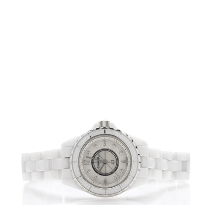 Chanel Stainless Steel Ceramic Diamond Mother of Pearl 29mm J12 Quartz Watch White 2 of 7