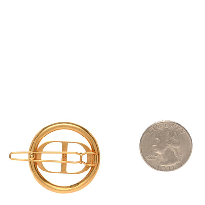 Christian Dior Metal CD Logo Barrette Gold 2 of 3