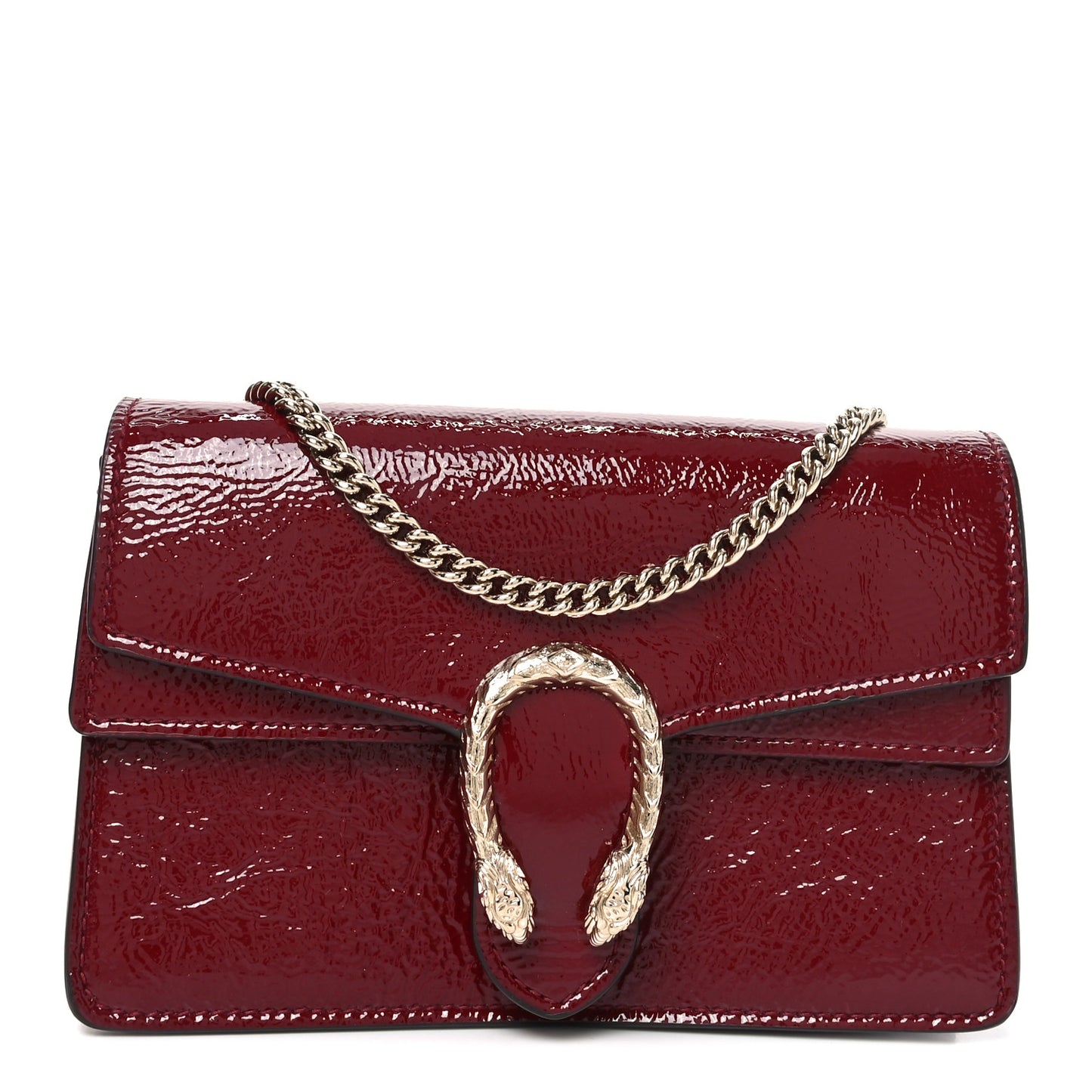 Crinkled Patent Mini Dionysus Shoulder Bag Rosso Ancora Red