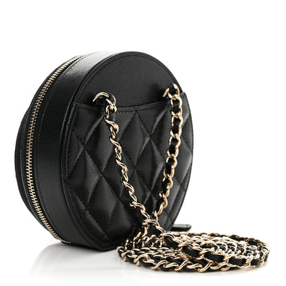 Chanel Caviar Quilted Round Coco Clutch With Chain Black 3 of 11