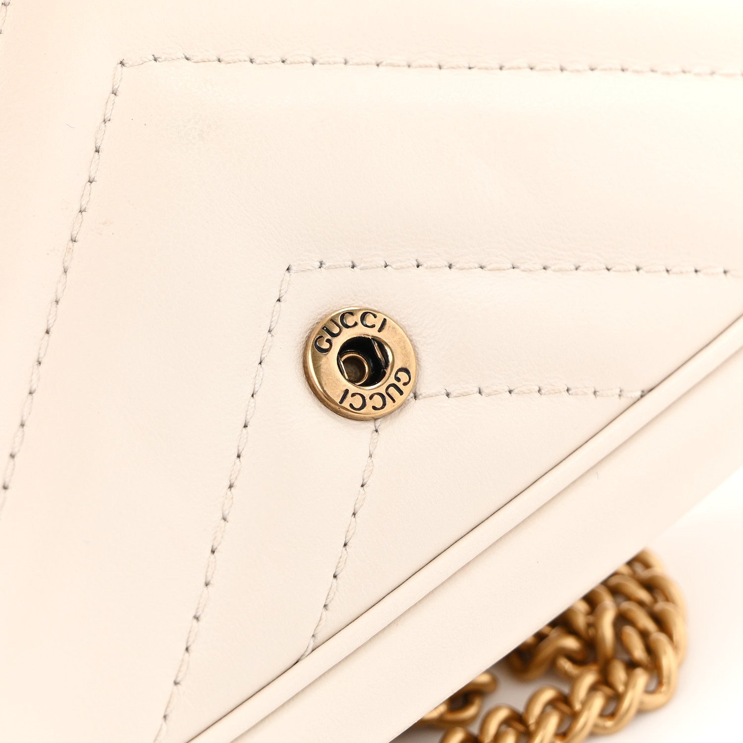 Gucci Calfskin Matelasse Super Mini GG Marmont Shoulder Bag White 13 of 13