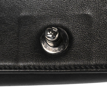 Chanel Calfskin Woven Small Boy Flap Black White 14 of 17