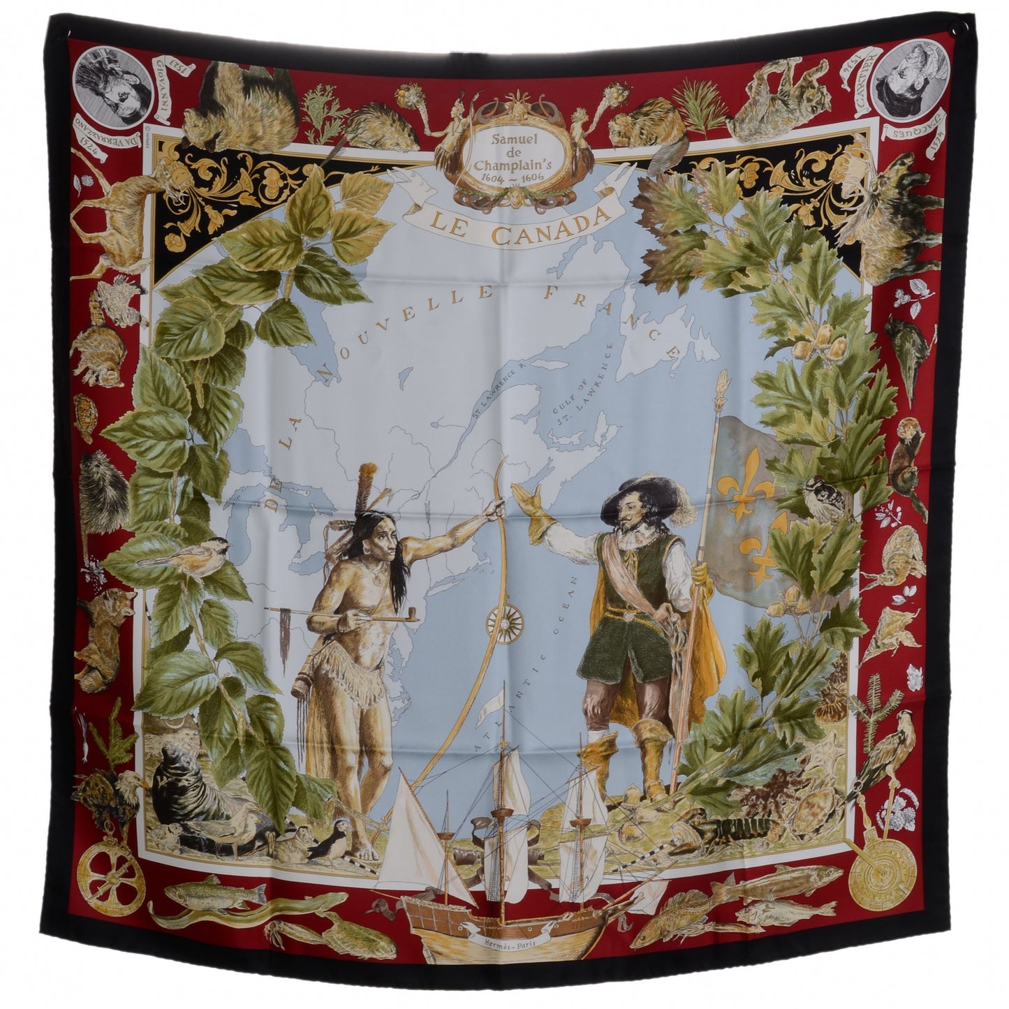 Silk Samuel de Champlain Scarf 90