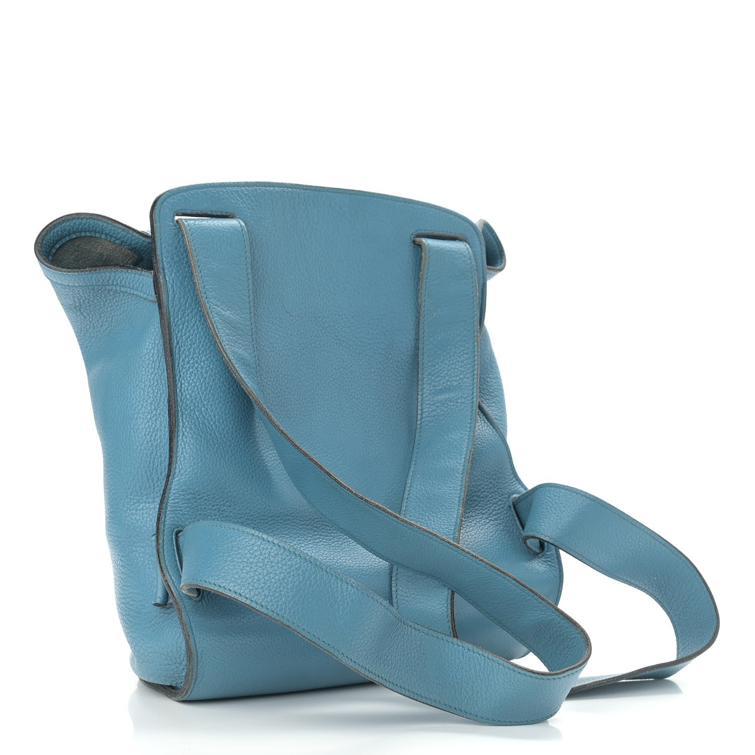 Hermes Taurillon Clemence Sherpa Backpack Blue Jean 3 of 16