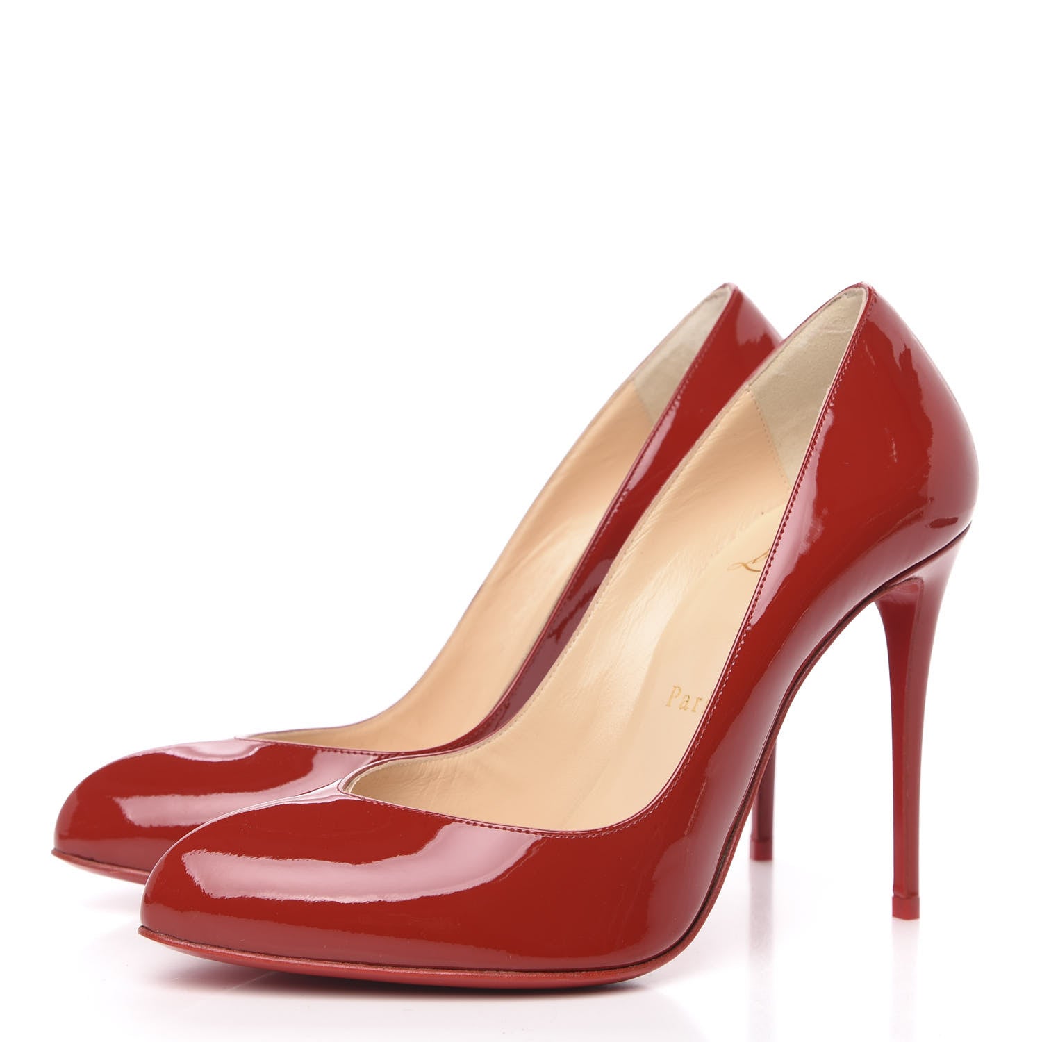 Christian Louboutin Patent Breche 100 Pumps 37.5 Flamenco 3 of 8