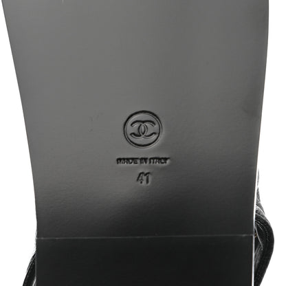 Chanel Grained Calfskin Velcro Dad Sandals 41 Black 6 of 9
