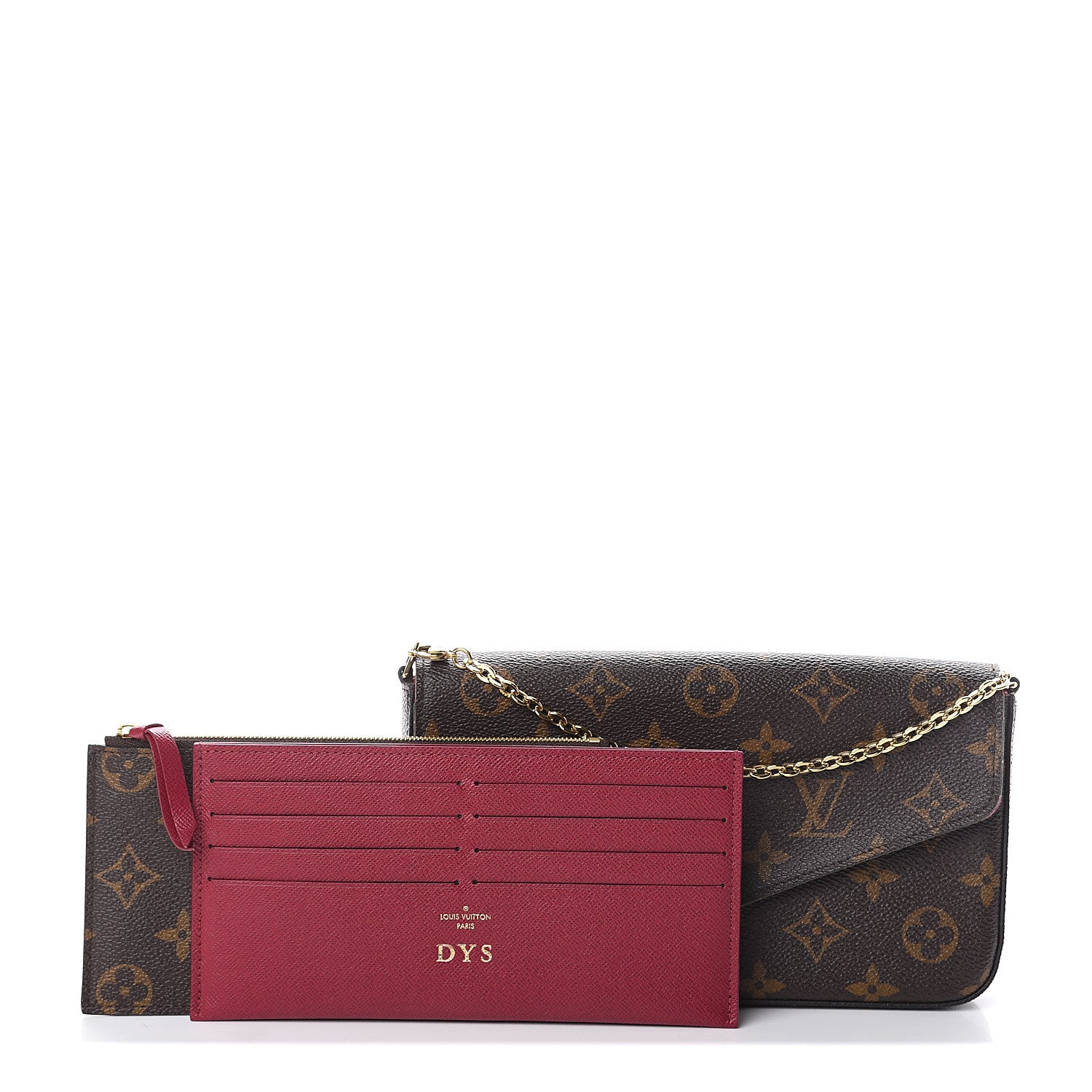 Louis Vuitton Monogram Pochette Felicie Chain Wallet Fuchsia 2 of 8