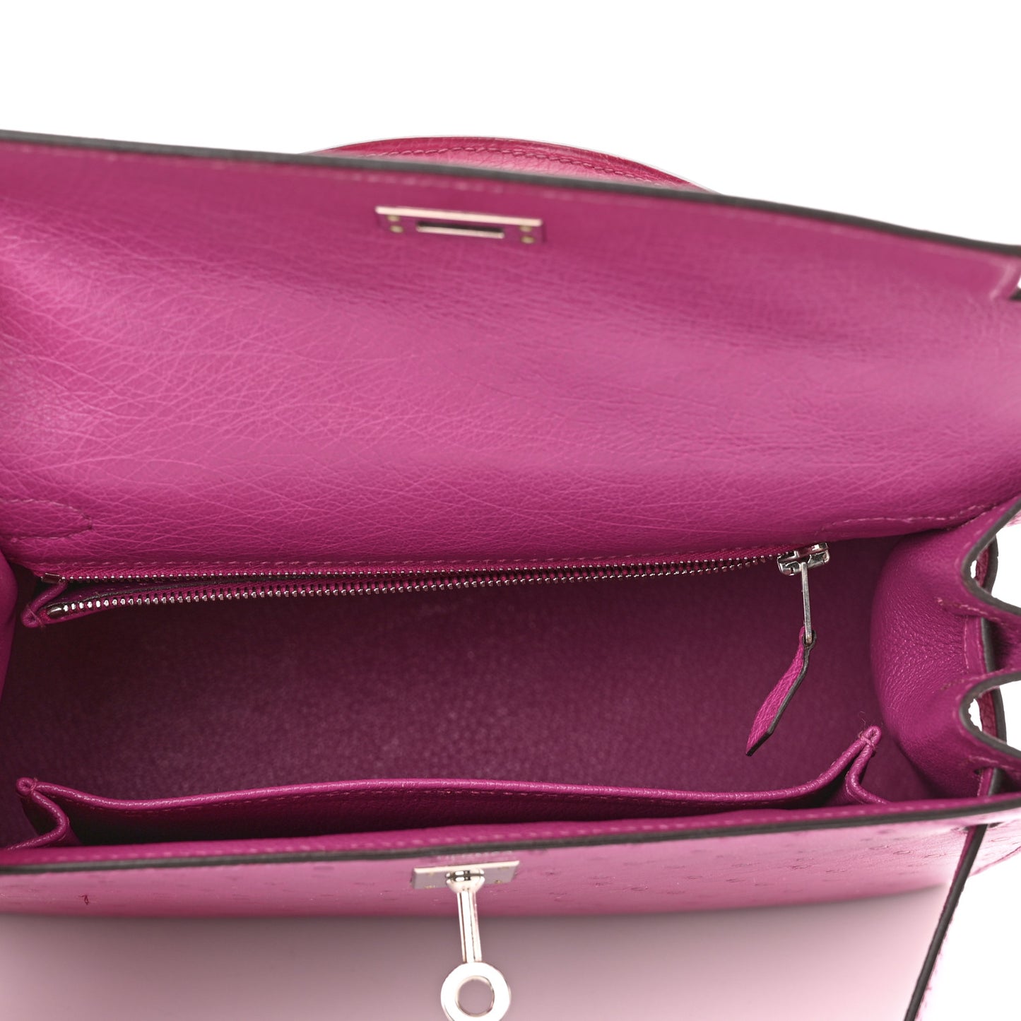 Ostrich Kelly Sellier 25 Rose Pourpre