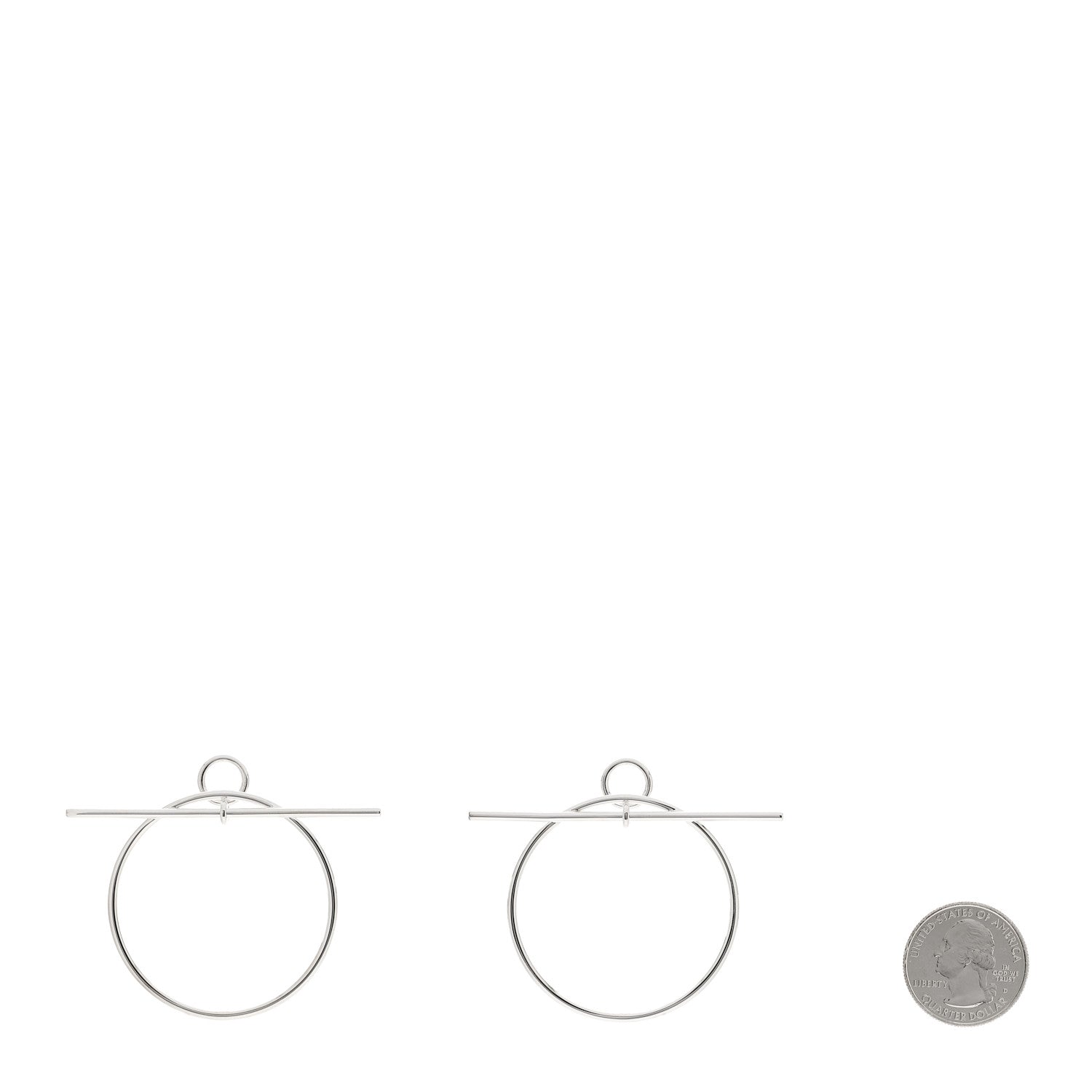Hermes Sterling Silver MM Loop Earrings 2 of 5