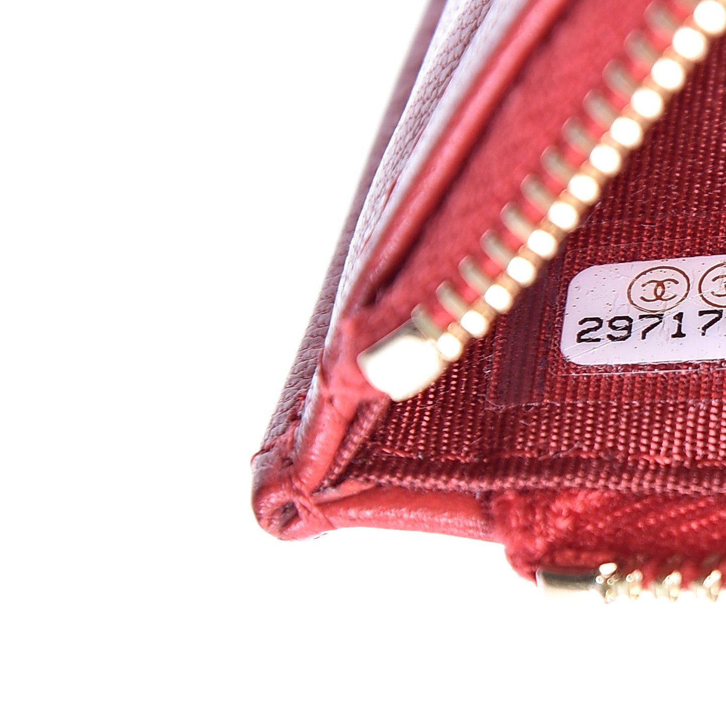 Shiny Goatskin Quilted 19 Flat Wallet Pouch Red