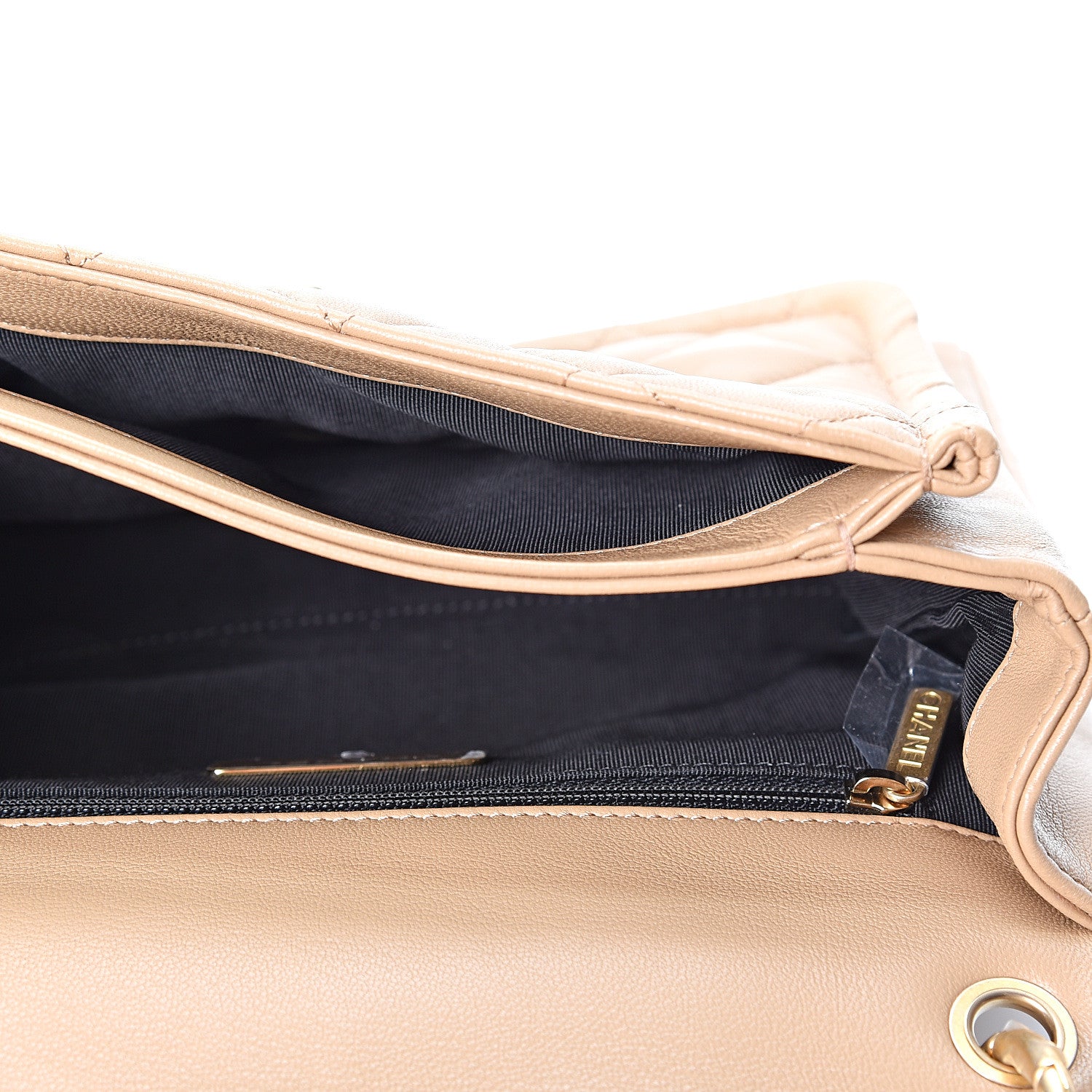Chanel Lambskin Quilted Medium Linked In Flap Beige 4 of 9