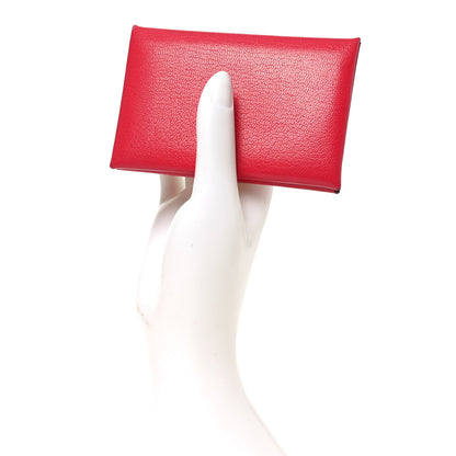 Hermes Chevre Mysore Calvi Card Case Rose Extreme 2 of 8