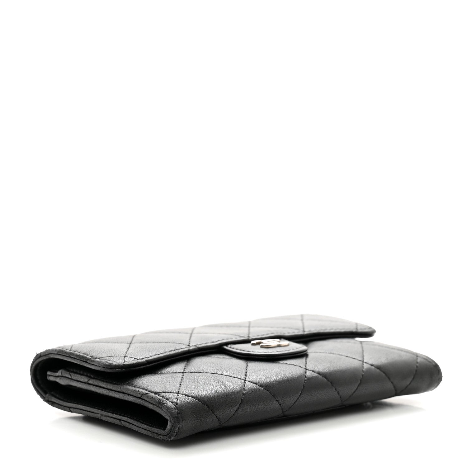Chanel Lambskin Quilted Flap Card Holder Wallet Black 4 of 11