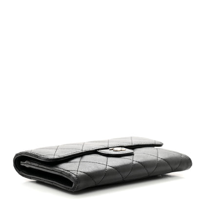 Chanel Lambskin Quilted Flap Card Holder Wallet Black 4 of 11