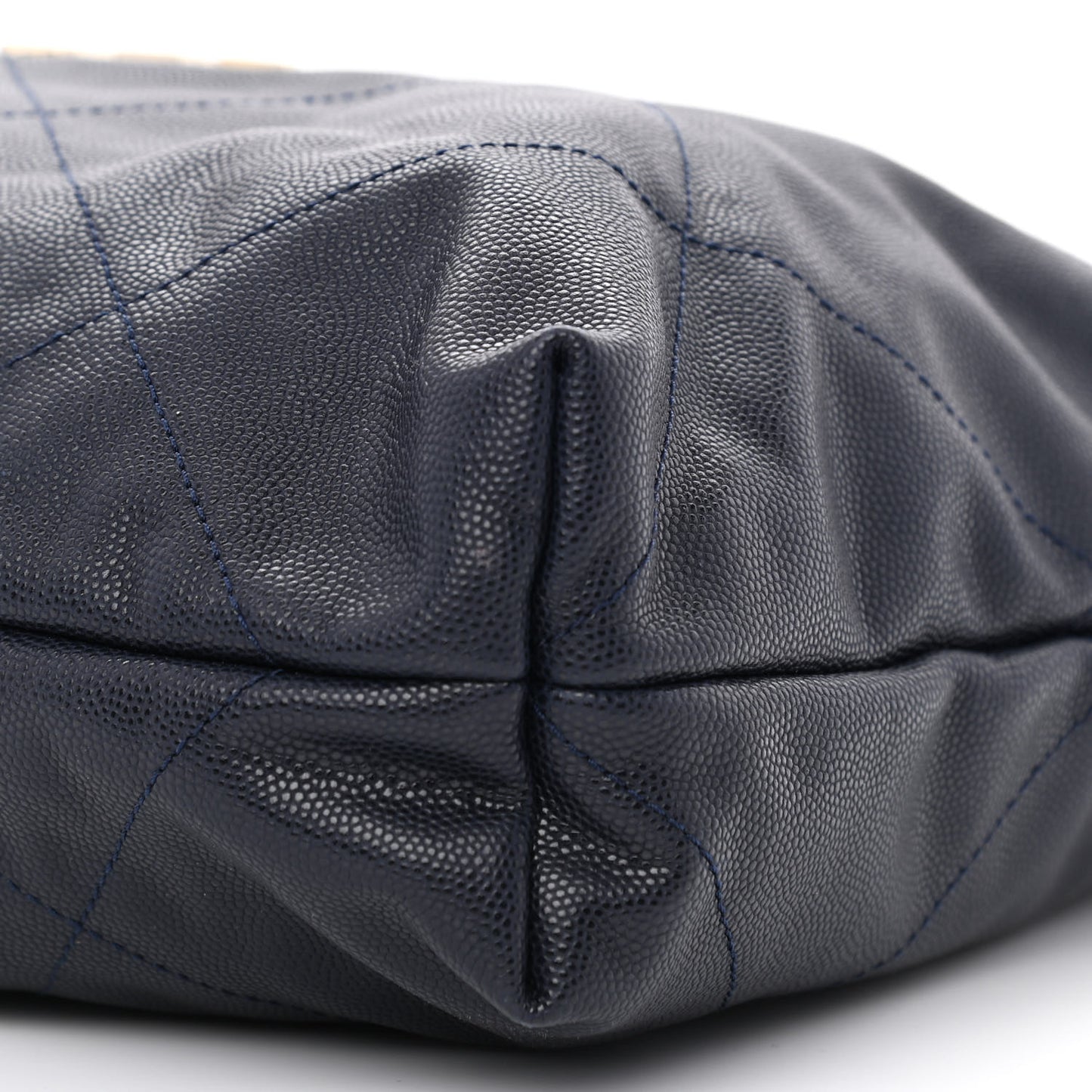 Shiny Caviar Quilted Chanel 22 Dark Blue