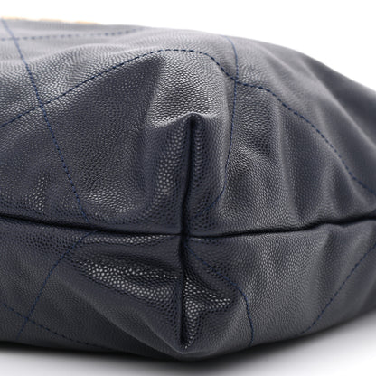 Chanel Shiny Caviar Quilted Chanel 22 Dark Blue 12 of 12