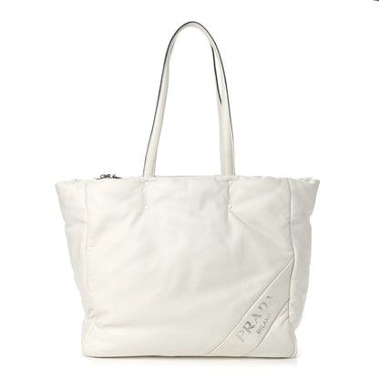 Prada Nappa Soft Large Shopper Tote Bianco Cobalto 1 of 10