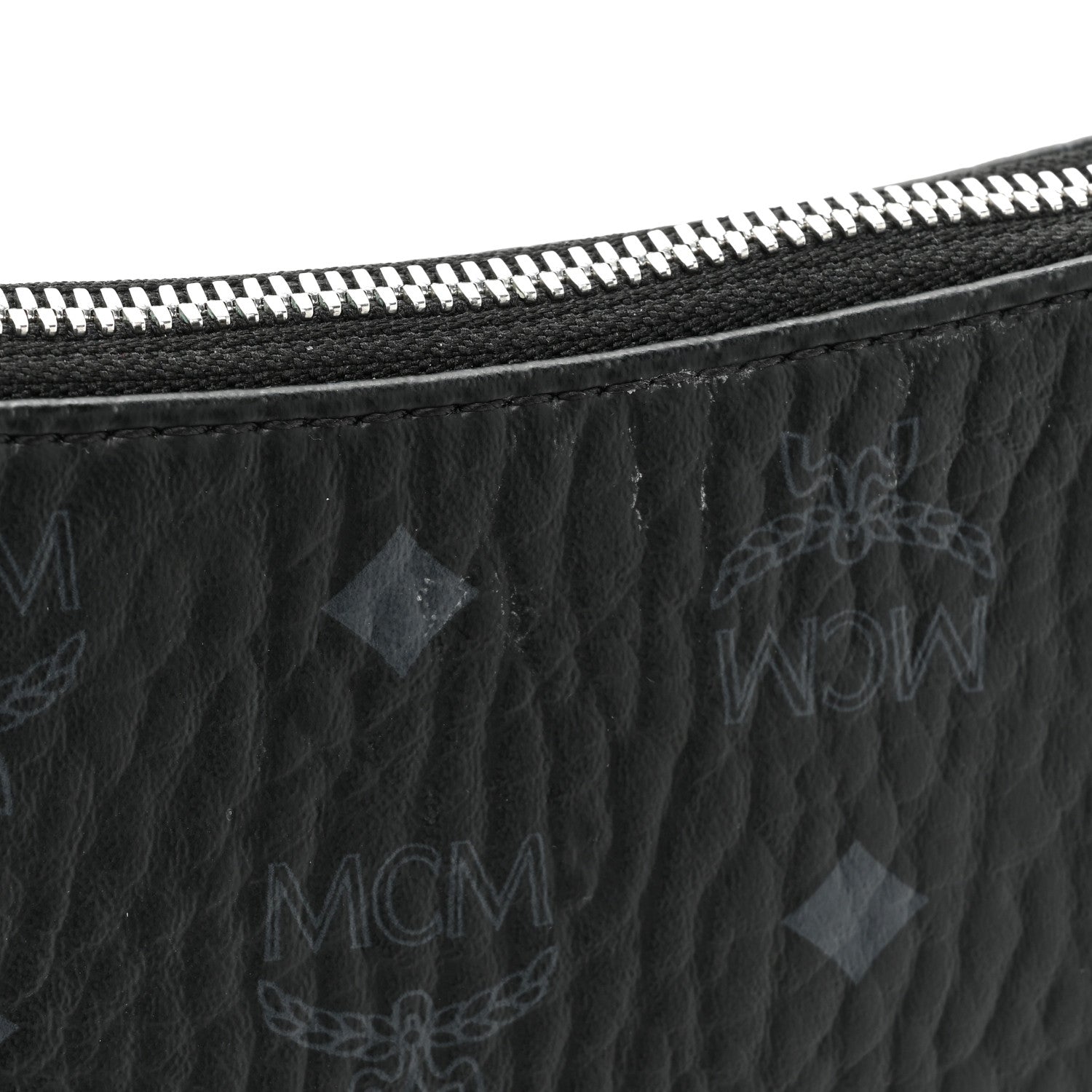 MCM Visetos Aren Essential Multi Pochette Black White Cognac 9 of 10