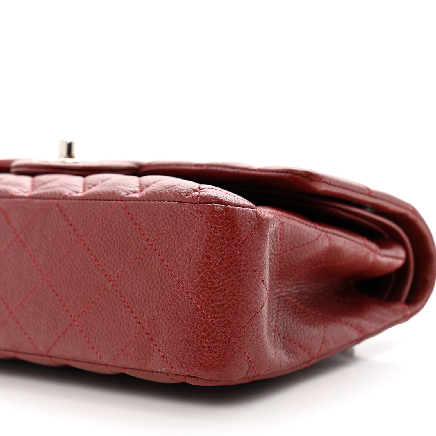 Chanel Caviar Quilted Medium Double Flap Dark Red 10 of 10