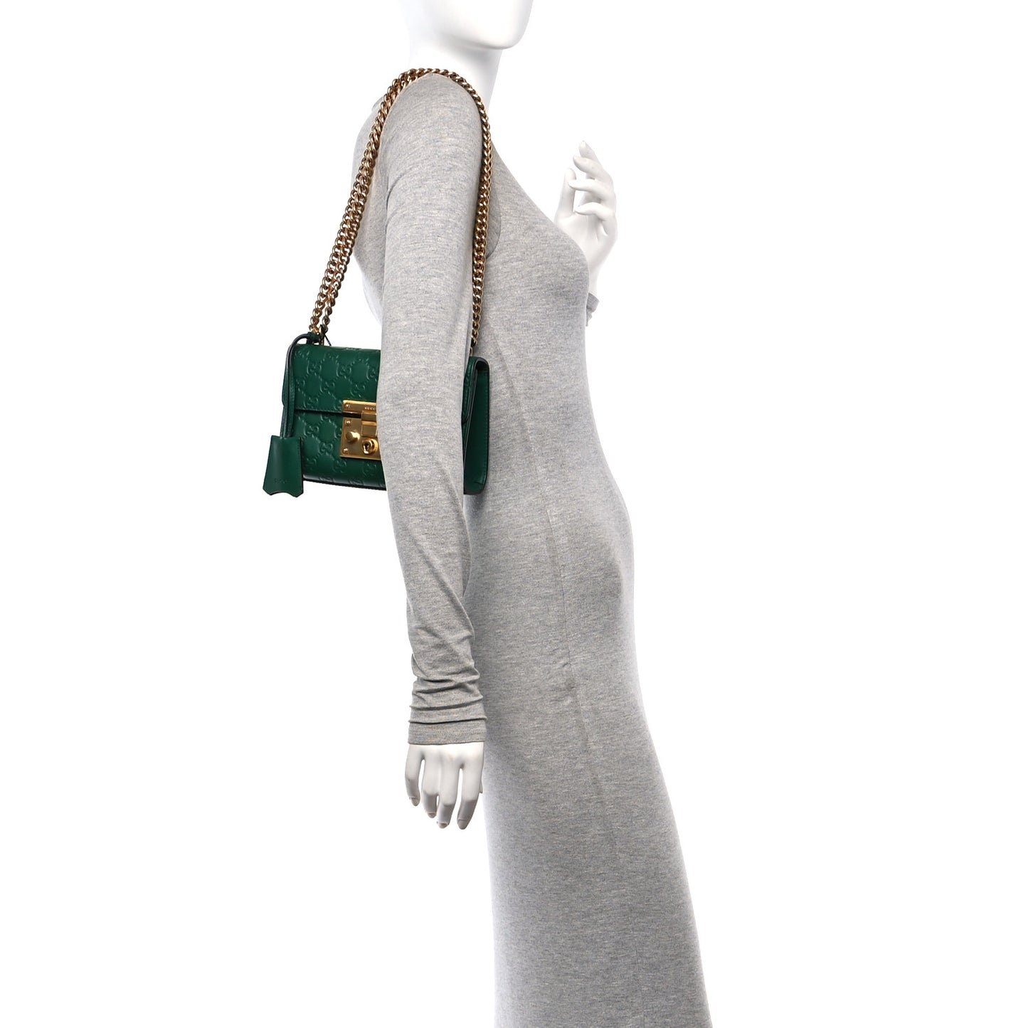 Guccissima Small Padlock Shoulder Bag Emerald