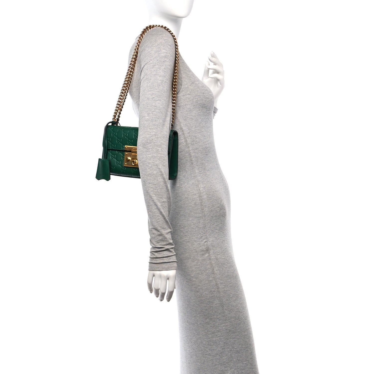 Gucci Guccissima Small Padlock Shoulder Bag Emerald 2 of 11