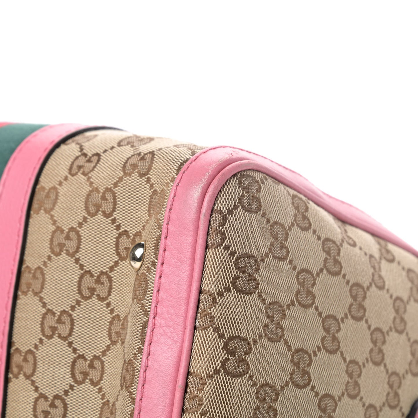 Monogram Vintage Web Medium Boston Pink